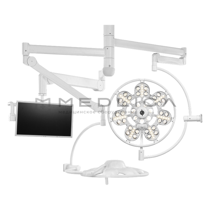 ЭМАЛЕД 500/500/X потолочный двухкупольный с дополнительной консолью для монитора, Конструкция светильника: Двухкупольный с монитором и аварийным питанием